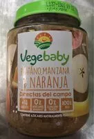 Mängden socker i Vegebaby plátano, manzana y naranja