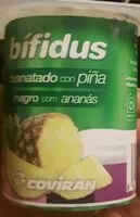 Mängden socker i Bífidus desnatado con piña