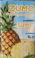 Mängden socker i Zumo de piña, manzana y uva