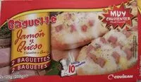 Mängden socker i Baguette jamón y queso