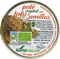 Mängden socker i Paté vegetal con tofu y semillas