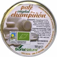 Mängden socker i Paté vegetal ecológico con champiñones