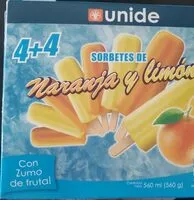 Mängden socker i Sorbetes de naranja y limón