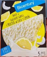 Mängden socker i Snack de chocolate blanco y trocitos de coco y limón