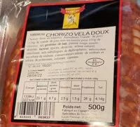 Mängden socker i Chorizo vela doux