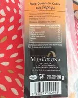 Mängden socker i rulo de queso de cabra con papaya