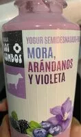 Mängden socker i Yogur de mora, arandanos y violeta