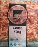 Mängden socker i Burger meat vacuno