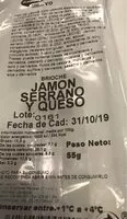 Mängden socker i Brioche jamon serrano y queso