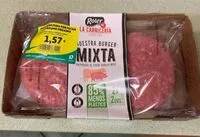 Mängden socker i Burger meat mixta vacuno-cerdo