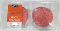 Mängden socker i Burger meat mixta cerdo + vacuno