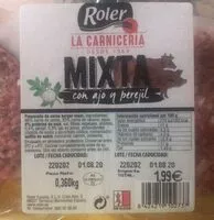 Mängden socker i Hamburguesa mixta con ajo y perejil