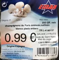 Mängden socker i VERDURAS CHAMPIñONES BDJA. UD. CHAMPIñONES VERDURAS