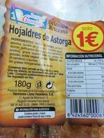 Mängden socker i Hojaldres de Astorga