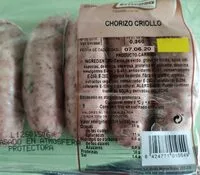 Mängden socker i Chorizo criollo