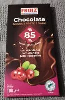 Mängden socker i Chocolate negro 85% cacao con arándanos