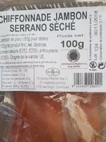 Mängden socker i Chiffonnade jambon serrano séché