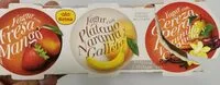 Mängden socker i Yogures con fresa y mango, plátano, naranja y galleta y cereza, pera, vainilla y canela
