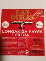 Mängden socker i Longaniza payés extra