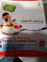 Mängden socker i Light nova, porridge de avena, fresa y chocolate blanco