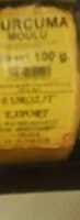 Mängden socker i Curcuma moulu