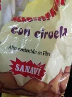 Mängden socker i Galleta fruit con ciruela