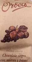 Mängden socker i Chocolate negro con nueces y pasas