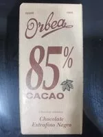 Mängden socker i Chocolate Orbea 85% cacao
