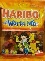 Mängden socker i Haribo World Mix 180g