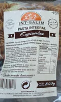 Mängden socker i Pasta Integral Espirales (INT-SALIM)
