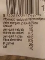 Mängden socker i Cacahuetes