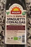 Mängden socker i Spaguettis Espelta con algas espirulina y fucus