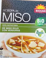 Mängden socker i Biosopa de Miso Rojo con Verduras