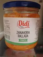 Mängden socker i Zanahoria rallada