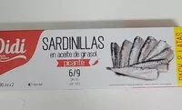 Mängden socker i Sardinillas en aceite de girasol