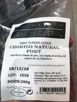 Mängden socker i Chorizo Naturel Fort