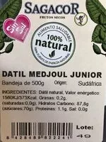 Mängden socker i DATILES MEDJOUL JUNIO