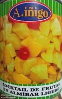 Mängden socker i Cocktail de frutas en almíbar ligero