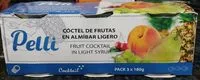 Mängden socker i Cóctel de frutas en almíbar ligero
