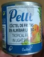 Mängden socker i Cóctel de frutas en almíbar ligero