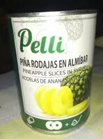 Mängden socker i Pelli. Piña rodajas en almíbar