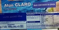 Mängden socker i Atun claro al natural