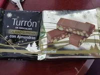 Mängden socker i Turrón de chocolate con almendras