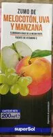 Mängden socker i Zumo de melocotón, uva y manzana