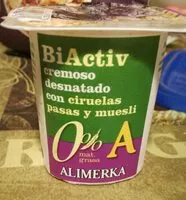 Mängden socker i Biactiv cremoso desnatado con ciruelas pasas y muesli