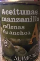 Mängden socker i Aceitunas manzanilla rellenas de anchoa