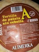 Mängden socker i Tortilla de patata sin cebolla