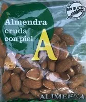 Mängden socker i Almendra cruda con piel