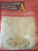 Mängden socker i Queso fundido rallado con emmental