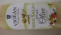 Mängden socker i sauce salade Vigean 20% huile olive 